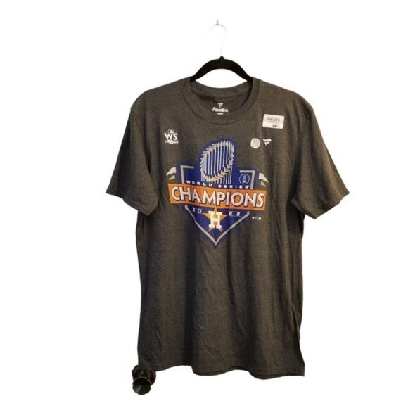 Men's Fanatics Charcoal Houston Astros 2022 World Series Champion T-shirt 7 0479 - Picture 2 of 6